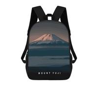 sinyumoney Clean Mt Fuji Japanese Art 3D Printed 17inch School Bag Children's School Backpack Travel Backpacks Casual Fashion Bag for Kids School Students