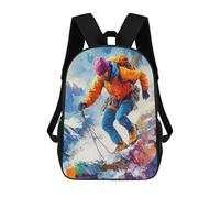 sinyumoney Climber on Mountain Peak School Bag Bookbag 3D Printed Children's Backpacks for Kids Boy Girl Book Bags Kids School Bag Travel Rucksacks 17inch