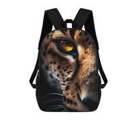 sinyumoney Close-Up Leopard Eye Backpacks Kids Student Schoolbag,3D Printed Backpacks,Elementary And Middle School Students Backpacks for Boys Girls 17inch