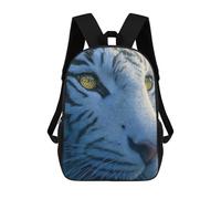 sinyumoney Close-up of A White Tiger Face 3D Printed 17 Inch School Backpack Children's Backpacks 3D Printed Cool Knapsack for Boys Elementary And Middle