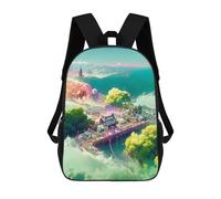 sinyumoney Cloud Cityscape A Futuristic Vision Kids School Backpack 3D Printed Backpacks Fashion School Bag Rucksacks for Boys Elementary And Middle School Students 17inch
