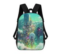 sinyumoney Cloud Cityscape Futuristic Skyline Rucksack Lightweight Casual Daypack School Backpacks for School/Work/Travel 17inch