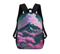 sinyumoney Cloud-Covered Mountain Serenity Kids School Backpack 3D Printed Backpacks Fashion School Bag Rucksacks for Boys Elementary And Middle School Students 17inch