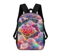 sinyumoney Cloud Garden Paradise Kids School Backpack 3D Printed Backpacks Fashion School Bag Rucksacks for Boys Elementary And Middle School Students 17inch