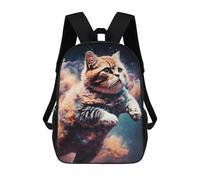 sinyumoney Cloud Illustration Cat Backpack School Bag Rucksack Casual Daypacks School Work Travel Bag for Girl, Teen Girls 17inch