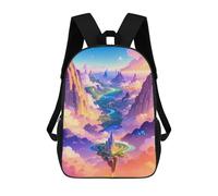 sinyumoney Cloud-Piercing Sky Cityscape School Bag 3D Printed Children's School Backpack Casual Fashion Travel Backpacks for Kids School Students 17inch