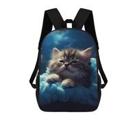 sinyumoney Cloudy Dreams Kitten School Bag 3D Printed Backpacks Fashion Kids School Backpack Boys Rucksacks for Boys Middle School Students 17inch