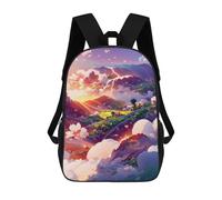 sinyumoney Cloudy Mountain Serenity School Bag 3D Printed Backpacks Fashion Kids School Backpack Boys Rucksacks for Boys Middle School Students 17inch