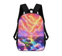 sinyumoney Cloudy Paradise Backpacks 3D Printed Kids School Backpack School Bag Fashion Rucksacks for Boys Elementary And Middle School Students 17inch