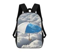 sinyumoney Cloudy Sky Reflection Umbrella School Bag 3D Printed Children's School Backpack Casual Fashion Travel Backpacks for Kids School Students 17inch