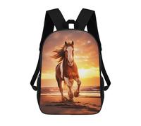 sinyumoney Clydesdale Horse on Beach Backpack School Lightweight Schoolbag Dayback Bookbag College for Men, Women & Teenage Boys 17inch