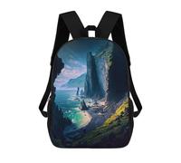 sinyumoney Coastal Cliff Backpack School Bag Water Resistant School Bag Business Backpack - Perfect for Travel, Work And Daily Use 17inch