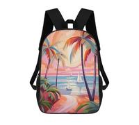 sinyumoney Coastal Serenity School Bag Bookbag 3D Printed Children's Backpacks for Kids Boy Girl Book Bags Kids School Bag Travel Rucksacks 17inch
