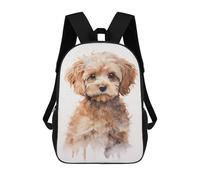 sinyumoney Cockapoo Portrait Backpack with Pocket 3D Printed Backpacks, Travel Rucksacks Book Bags Kids School Bag 17inch