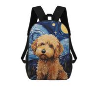 sinyumoney Cockapoo Starry Night Dog 17 Inch Backpack School Bag Rucksack for Girls Boys Large Capacity Kids Back Pack Lightweight School Bags for Children Students