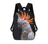 sinyumoney Cockatoo Backpack 3D Printed Children's School Backpack for Kids High Capacity Travel Rucksacks Book Bags Kids School Bag Back Pack 17inch