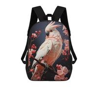sinyumoney Cockatoo Parrot Backpacks Kids School Backpack School Bag 3D Printed Fashion School Bags for Boys Elementary And Middle School Students 17inch