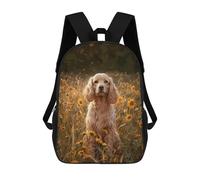 sinyumoney Cocker Spaniel in Sunflower Field Backpack School Bag Business Laptop Rucksack Bag Unisex Casual Daypack for Teenage Girls Boys Women Men 17inch