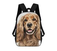 sinyumoney Cocker Spaniel Portrait Kids Backpack, Kids School Bag 3D Printed School Backpacks for Boys And Teenager School Students 17inch