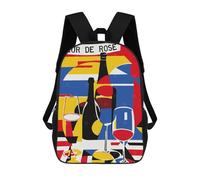 sinyumoney Coeur De Rose Wine Backpack School Lightweight Casual Daypack School Backpacks for Men, Women & Teenage Boys 17inch