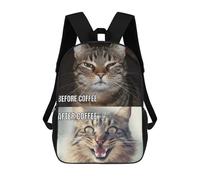 sinyumoney Coffee Cat Meme Funny School Backpack Lightweight Airport College Students Back Pack- Perfect for Travel, Work And Daily Use 17inch