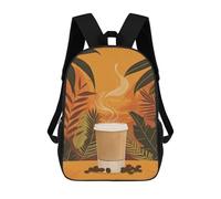 sinyumoney Coffee With Tropical Leave Backpack School Bag Water Resistant School Bag Business Backpack - Perfect for Travel, Work And Daily Use 17inch