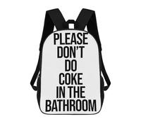 sinyumoney Coke in The Bathroom Backpacks Kids Student Schoolbag,3D Printed Backpacks,Elementary And Middle School Students Backpacks for Boys Girls 17inch