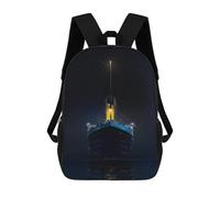 sinyumoney Cold Night on The Sea Rucksack Rucksack Casual Daypacks School Work Travel Bag- Perfect for Travel, Work And Daily Use 17inch