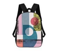 sinyumoney Collage Art 7 Backpack, Children's Backpack, Student School Bag Bookbag Rucksack, 3D Printed School Bag for Boys Girls 17inch