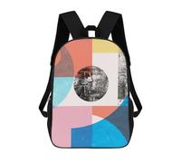 sinyumoney Collage Art 8 3D Printed School Backpack Casual Children's Backpacks 3D Printed School Bag for Boys Elementary And Middle 17inch