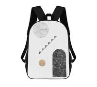 sinyumoney Collage Art D Backpacks Kids School Backpack Fashion School Bag 3D Printed School Bag for Boys Elementary And Middle School Students 17inch