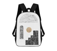 sinyumoney Collage of Textures 10 Backpacks Kids School Backpack Fashion School Bag 3D Printed School Bag for Boys Elementary And Middle School Students 17inch
