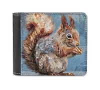 sinyumoney Collage Squirrel Art 3D Print PU Men's Leather Wallet Use Holds Bills Leather RFID Slim Elegant Wallets 11.7cm*9.5cm