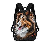 sinyumoney Collie Dog Art Print School Bags School Secondary High School College Backpack Travel for Men, Women & Teenage Boys 17inch