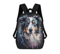 sinyumoney Collie Dog Painting School Backpack Daypacks Business Backpack Water Resistant Bookbag for Campus Outdoor Travel Sports 17inch