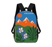 sinyumoney Colorado Landscape with Columbine Flowers School Bags Large Water Resistant Laptop Backpack - Perfect for Travel, Work And Daily Use 17inch