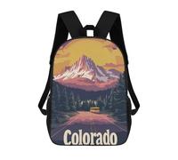 sinyumoney Colorado Mountain Sunset Children's School Backpack Fashion Casual Children's Backpacks 3D Printed School Bags Boy Large Backpack 17inch