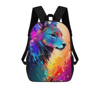 sinyumoney Colorful Abstract Animal Art Print Children's Backpacks 17inch School Backpack 3D Printed Bag Bookbag for Kids Travel Rucksacks Boy Girl Book Bags Kids School Bag