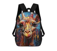 sinyumoney Colorful Abstract Animal Portrait Backpack Cartoon Plush Bag, 3D Backpack for Kids School Bag Birthday Gift Idea for Boys And Girls 17inch