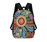 sinyumoney Colorful Abstract Artwork -1 3D Printed Children's School Backpack for Kids Travel Rucksacks Book Bags Kids School Bag 17inch