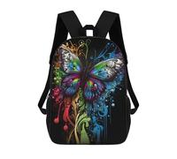 sinyumoney Colorful Abstract Butterfly Art Backpack School Bag Secondary Causal Travel High School Bags for Campus Outdoor Travel Sports 17inch