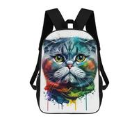 sinyumoney Colorful Abstract Cat Art-20 Fashion Student School Backpack Suitable for Boys Girls Kids Casual Outdoor Travel Essential Daypack 17inch