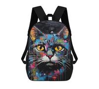 sinyumoney Colorful Abstract Cat Art Print-12 School Backpack 3D Printed Children's 17inch Backpacks Bag Bookbag for Kids Boy Girl Book Bags Kids School Bag Travel Rucksacks