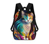 sinyumoney Colorful Abstract Cat Art Print Backpack School Computer Rucksack for School/Work/Travel for Girls Boys Teenage 17inch