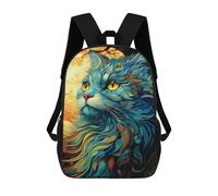 sinyumoney Colorful Abstract Cat Artwork-1 School Bag 3D Printed 17inch Backpacks Fashion Kids School Backpack Rucksacks for Boys Elementary And Middle School Students