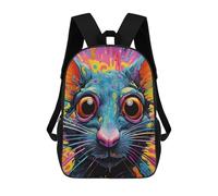 sinyumoney Colorful Abstract Cat Portrait School Bags High Secondary School Bags Casual Backpack for Men/Women 17inch