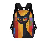 sinyumoney Colorful Abstract Cat Rucksack Daypacks Business Backpack Water Resistant Bookbag for Men/Women 17inch