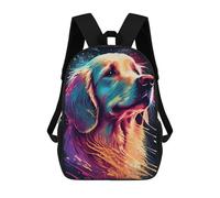 sinyumoney Colorful Abstract Dog Art-3 Kids School Backpack 3D Printed Fashion School Bag Casual School Bag for Boys Elementary And Middle School Students 17inch