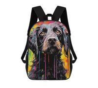 sinyumoney Colorful Abstract Dog Art -4 Backpack Kids School Bag Boys Cartoon 3D Print Students Schoolbag Laptop Daypack for Boys Girls 17inch