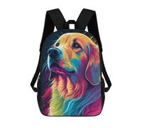 sinyumoney Colorful Abstract Dog Art Kids School Backpack 3D Printed Backpacks Fashion School Bag Rucksacks for Boys Elementary And Middle School Students 17inch
